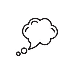 Think bubble icon Flat vector set outline