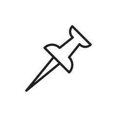 Thumbtack icon Flat vector set outline