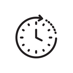 Time icon Flat vector set outline