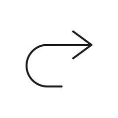 Undo icon Flat vector set outline