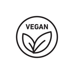 Vegan icon Flat vector set outline