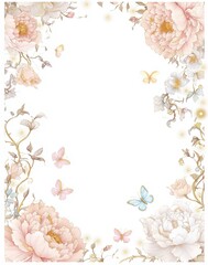 Wildflower Frame Invitation Template Rustic Floral Border Design