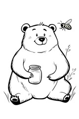 Obraz premium coloring book for kids, cute animal theme. can be printed or colored using digital equipment