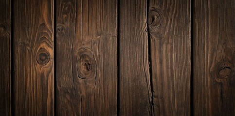 Fototapeta premium Dark Wood Texture Background Surface Top View. Old and Weathered. Detailed Grain Texture. Natural Organic Texture. Deep Dark Tones. Ideal for Rustic or Vintage Backgrounds. Textured Designs Template