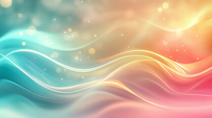 Dreamy Teal, Gold, and Pink Gradient Background with Subtle Light Beams &ndash; Perfect for Inspirational Text Overlays and Professional Design Projects