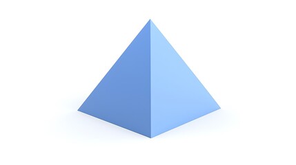 A blue pyramid is shown on a white background