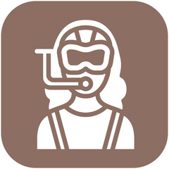 Diver Female vector icon illustration of Vacation and Tourism iconset.