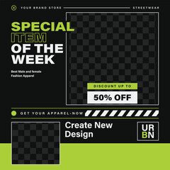 Special sale item of the week fashion texture media sosial post template