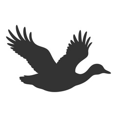 Flying Duck Silhouette Vector Illustration