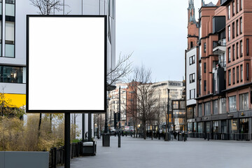 Obraz premium Blank billboard city street mockup ad
