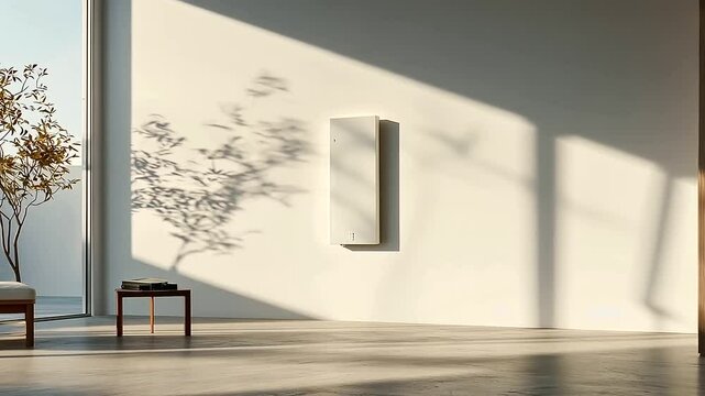 Wall Mounted Solar Battery System with Sunlight