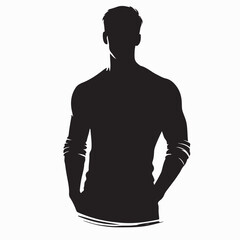Man forward looking vector silhouette