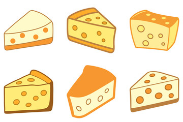 Cheese Cake Illustration Design Set
