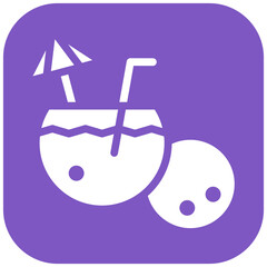 Coconut vector icon illustration of Coastline iconset.