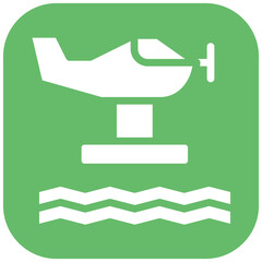 Fototapeta premium Seaplane vector icon illustration of Coastline iconset.