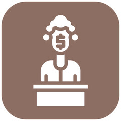 Bribed Judge vector icon illustration of Corruption iconset.