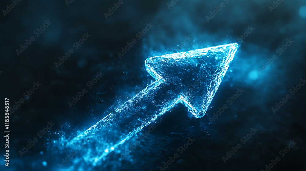Aufkleber A stylized arrow of an upward-pointing arrows symbolizing business development, growth, and dynamic success in a corporate or financial context