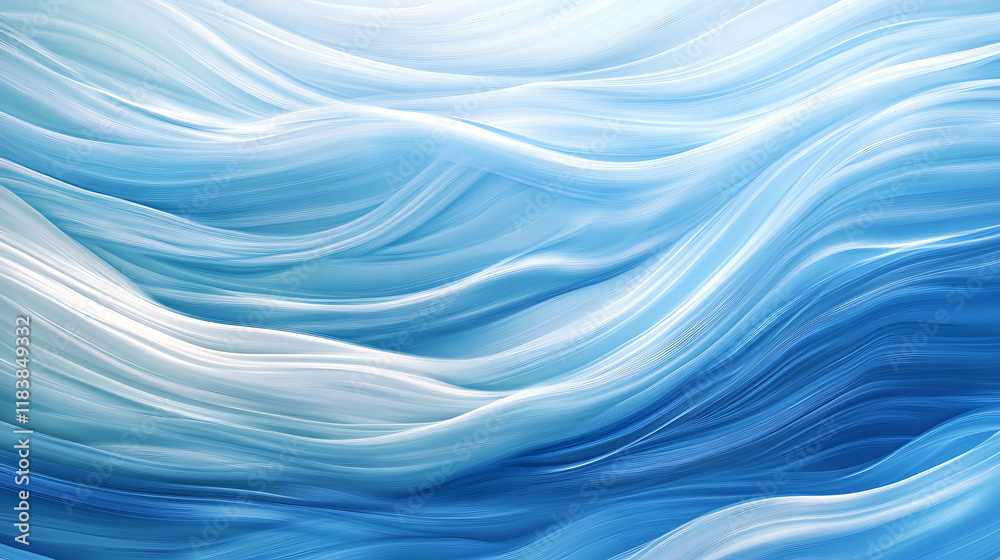 Poster abstract blue gradient background with smooth waves, graphic design concept