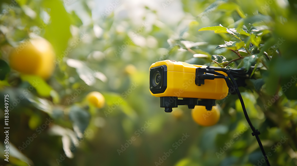 Aufkleber Advanced sensors for crop monitoring and precision agriculture, showcasing the concept of smart farming and technology integration in modern agriculture practices