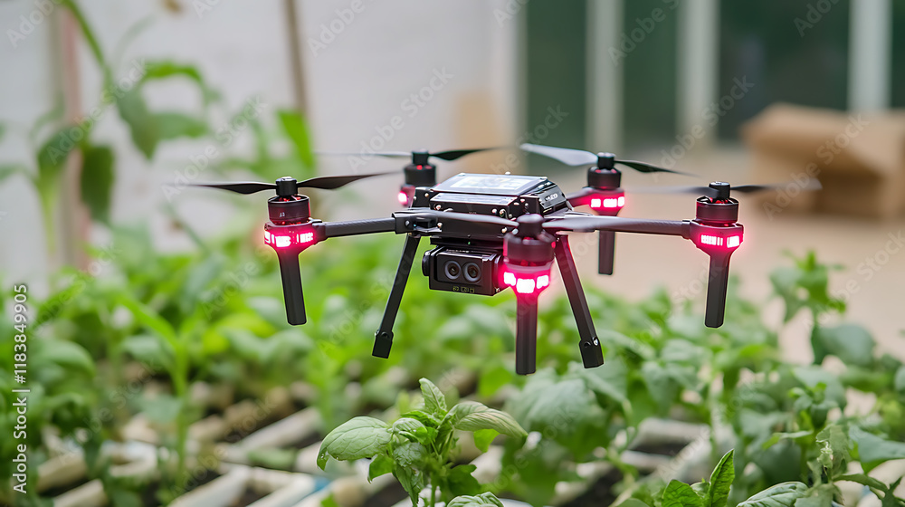 Aufkleber Advanced sensors for crop monitoring and precision agriculture, showcasing the concept of smart farming and technology integration in modern agriculture practices
