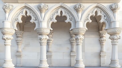 Obraz premium Ornate White Columns Architectural Detailing