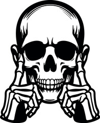 Human Skeleton Vector Black Silhouette Cricut Design for T-Shirt