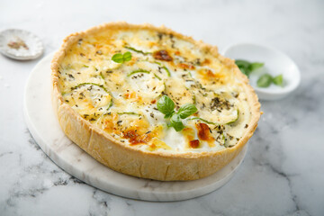 Traditional courgette quiche
