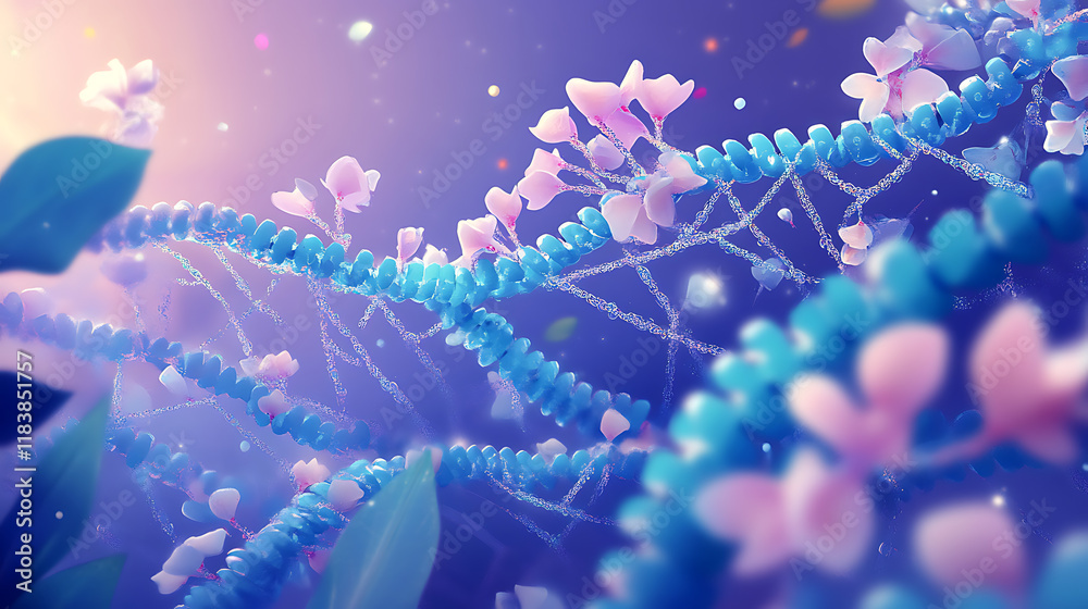 Aufkleber an illustration of crispr-cas9 gene editing technology showing molecular structures and dna strands,