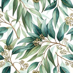 seamless background with leaves