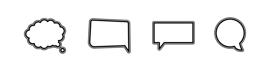 Message bubble frame set icons. Linear style. Vector icons.