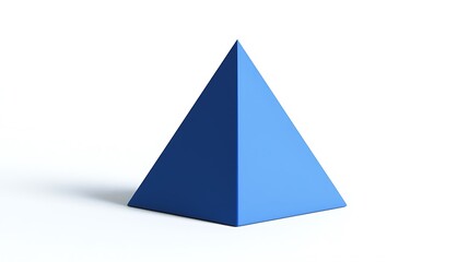 A blue pyramid is shown on a white background