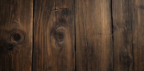 Naklejka premium Dark Wood Texture Background Surface Top View. Old and Weathered. Detailed Grain Texture. Natural Organic Texture. Deep Dark Tones. Ideal for Rustic or Vintage Backgrounds. Textured Designs Template