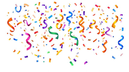 Flat vector design Carnival-themed colorful confetti, isolated on white, PNG file, Carnival festival
