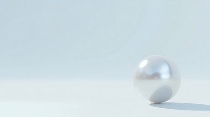 A white ball is sitting on a white background