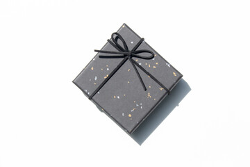 Flat Lay Gift Box on White Background