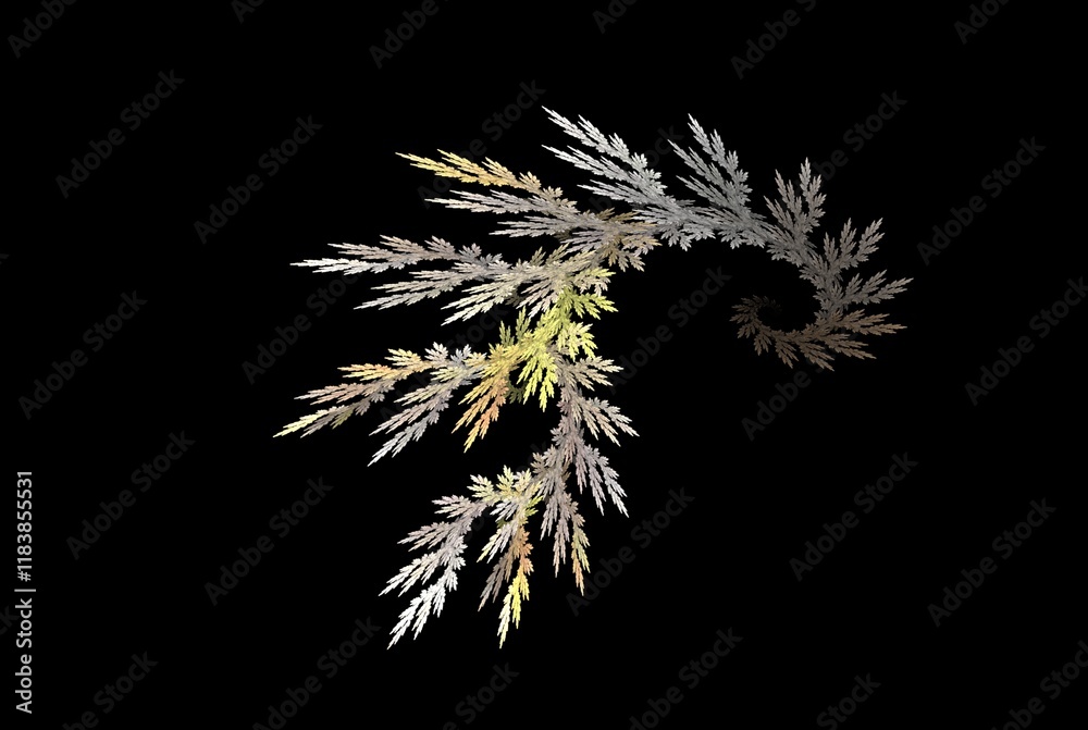 Poster computer generated fractal pattern and shape