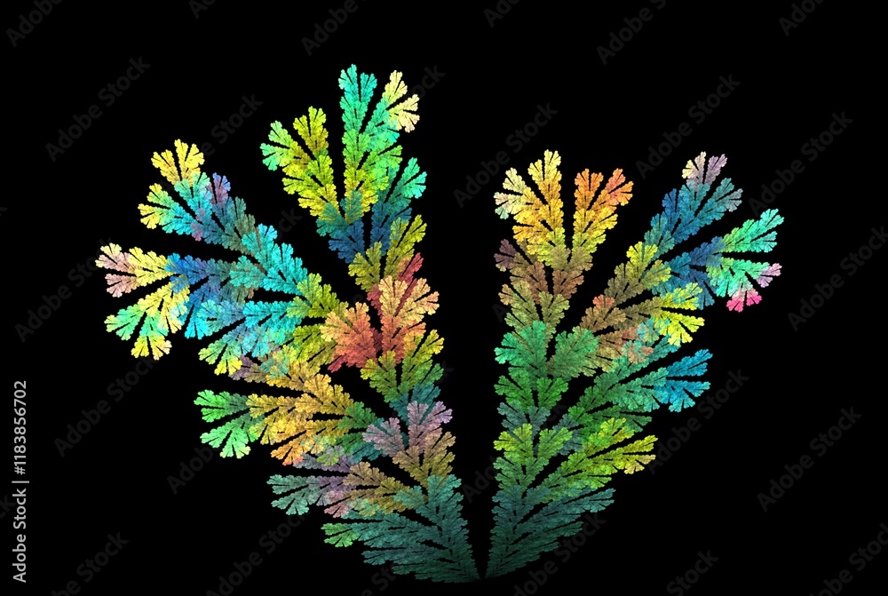 Poster computer generated fractal pattern and shape