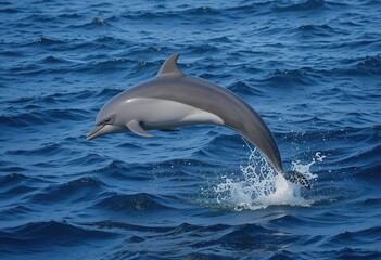 Dolphin leaping gracefully over ocean waves