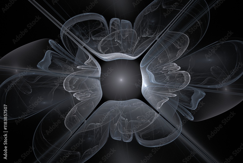 Poster computer generated fractal pattern and shape