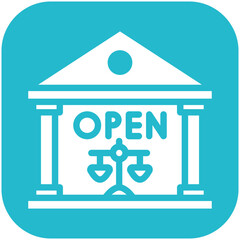 Open Court vector icon illustration of Law & Legislation iconset.