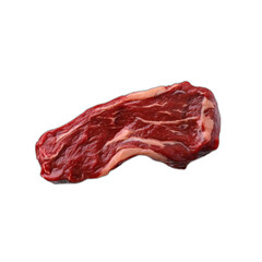Fototapeta premium Raw beef steak isolated on white transparent background