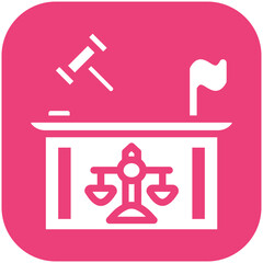 Courtroom vector icon illustration of Law & Legislation iconset.