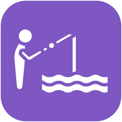 Lake Fishing vector icon illustration of Fishing iconset.