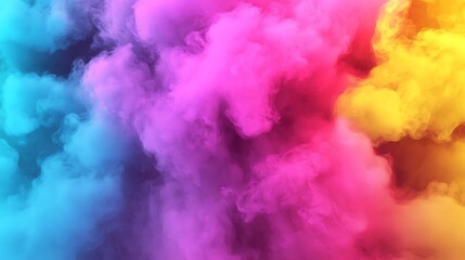Naklejka premium Vibrant multicolored smoke clouds, abstract background.