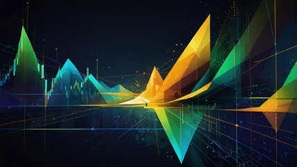 Naklejka premium Financial Data Visualization with Geometric Graphs