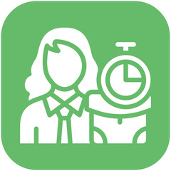 Temporary Worker Female vector icon illustration of Gig Economy iconset.