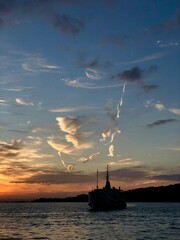 sunset over the sea from in Istanbul