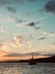 sunset over the sea from in Istanbul