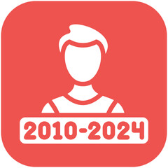 Generation Alpha vector icon illustration of Generation Gap iconset.