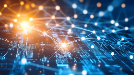 Fototapeta premium Abstract digital network connection.